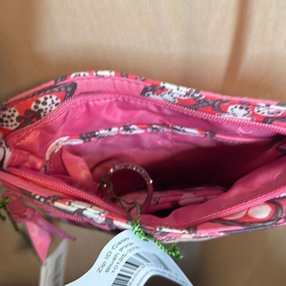 Vera Bradley Pink Blossom Paisley Crossbody Hobo Style Bag Purse Retired W/ Coin - Picture 4 of 5
